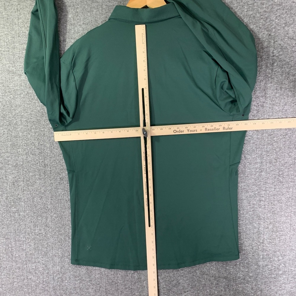 Lululemon Polo Shirt Men Extra Large Green Long Sleeve Performance Stretch - Picture 5 of 8